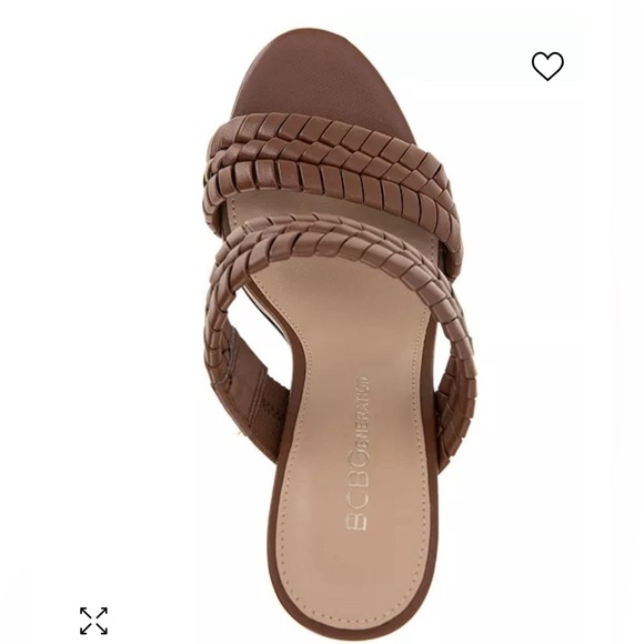 NWOT BCBGeneration Women’s Jendi Heeled Woven Sandal in Cocoa - Picture 2 of 7